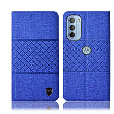 Funda de pano Cartera con Soporte H14P para Motorola Moto G41 Azul