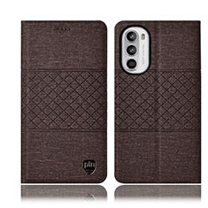 Funda de pano Cartera con Soporte H14P para Motorola Moto G71s 5G Marron