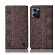 Funda de pano Cartera con Soporte H14P para OnePlus Nord CE 2 5G Marron