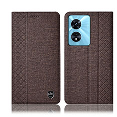 Funda de pano Cartera con Soporte H14P para Oppo A1 5G Marron