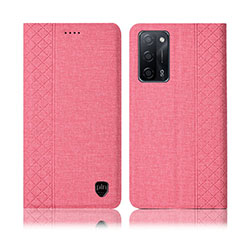 Funda de pano Cartera con Soporte H14P para Oppo A55 5G Rosa