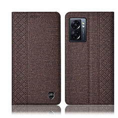 Funda de pano Cartera con Soporte H14P para Oppo A57 5G Marron