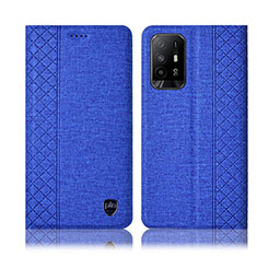 Funda de pano Cartera con Soporte H14P para Oppo A94 5G Azul