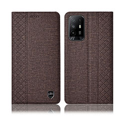 Funda de pano Cartera con Soporte H14P para Oppo A94 5G Marron