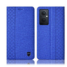 Funda de pano Cartera con Soporte H14P para Oppo F21 Pro 5G Azul