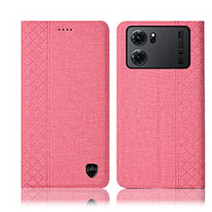 Funda de pano Cartera con Soporte H14P para Oppo K10 5G Rosa