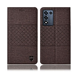 Funda de pano Cartera con Soporte H14P para Realme 9 SE 5G Marron