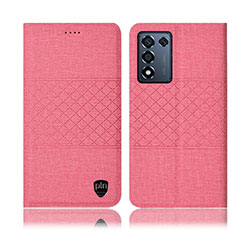 Funda de pano Cartera con Soporte H14P para Realme Q3s 5G Rosa