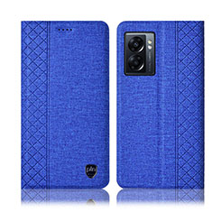 Funda de pano Cartera con Soporte H14P para Realme V23i 5G Azul