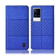 Funda de pano Cartera con Soporte H14P para Vivo iQOO 8 5G Azul