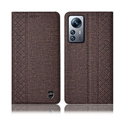 Funda de pano Cartera con Soporte H14P para Xiaomi Mi 12 5G Marron