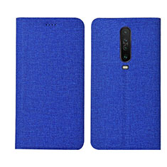 Funda de pano Cartera con Soporte L01 para Xiaomi Poco X2 Azul