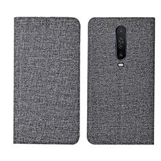 Funda de pano Cartera con Soporte L01 para Xiaomi Redmi K30 4G Gris