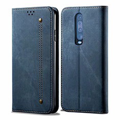 Funda de pano Cartera con Soporte L02 para Xiaomi Redmi K30 5G Azul