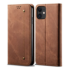 Funda de pano Cartera con Soporte para Apple iPhone 12 Mini Marron