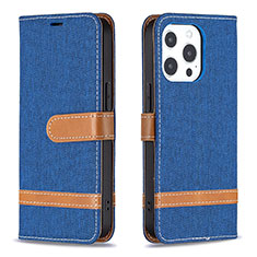 Funda de pano Cartera con Soporte para Apple iPhone 13 Pro Max Azul