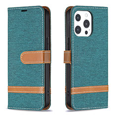 Funda de pano Cartera con Soporte para Apple iPhone 13 Pro Verde