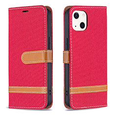 Funda de pano Cartera con Soporte para Apple iPhone 13 Rojo