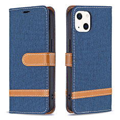 Funda de pano Cartera con Soporte para Apple iPhone 14 Plus Azul Real