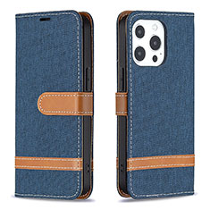 Funda de pano Cartera con Soporte para Apple iPhone 14 Pro Azul Real