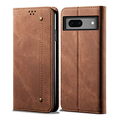 Funda de pano Cartera con Soporte para Google Pixel 7 5G Marron