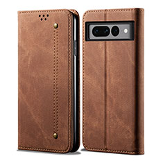 Funda de pano Cartera con Soporte para Google Pixel 7 Pro 5G Marron