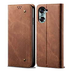 Funda de pano Cartera con Soporte para Huawei Honor 60 5G Marron