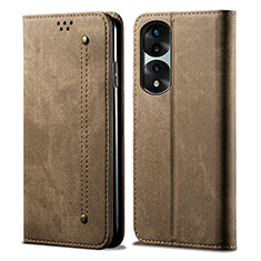 Funda de pano Cartera con Soporte para Huawei Honor 70 Pro 5G Caqui