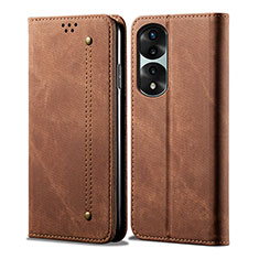 Funda de pano Cartera con Soporte para Huawei Honor 70 Pro 5G Marron