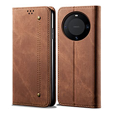 Funda de pano Cartera con Soporte para Huawei Mate 60 Pro Marron