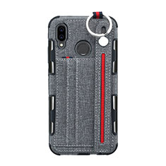 Funda de pano Cartera con Soporte para Huawei Nova 3e Gris