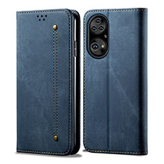 Funda de pano Cartera con Soporte para Huawei P50 Pro Azul