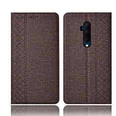 Funda de pano Cartera con Soporte para OnePlus 7T Pro Marron