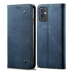 Funda de pano Cartera con Soporte para OnePlus 9 5G Azul