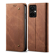 Funda de pano Cartera con Soporte para OnePlus Nord CE 3 5G Marron