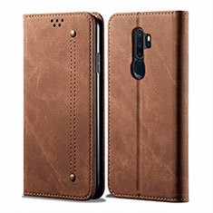 Funda de pano Cartera con Soporte para Oppo A11 Marron