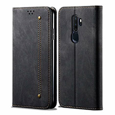 Funda de pano Cartera con Soporte para Oppo A11X Negro