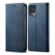 Funda de pano Cartera con Soporte para Oppo A54 4G Azul