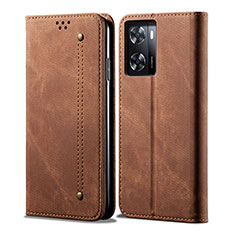 Funda de pano Cartera con Soporte para Oppo A77 5G Marron