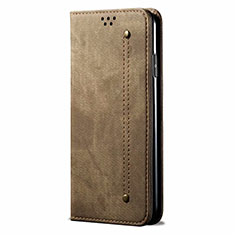 Funda de pano Cartera con Soporte para Oppo AX5 Caqui