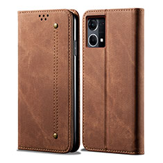 Funda de pano Cartera con Soporte para Oppo F21 Pro 4G Marron