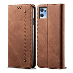 Funda de pano Cartera con Soporte para Oppo Find X5 Lite 5G Marron