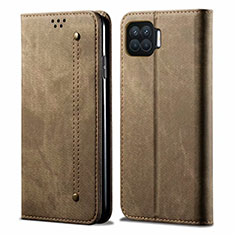 Funda de pano Cartera con Soporte para Oppo Reno4 F Caqui