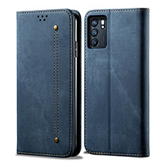 Funda de pano Cartera con Soporte para Oppo Reno6 5G Azul