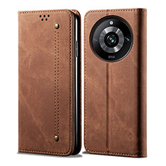 Funda de pano Cartera con Soporte para Realme 11 Pro+ Plus 5G Marron