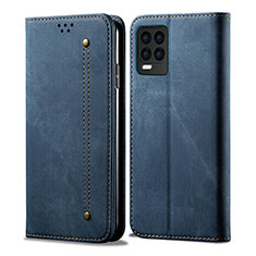 Funda de pano Cartera con Soporte para Realme 8 4G Azul