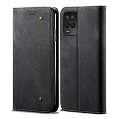 Funda de pano Cartera con Soporte para Realme 8 5G Negro