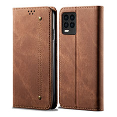 Funda de pano Cartera con Soporte para Realme 8 Pro Marron