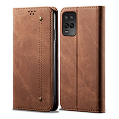 Funda de pano Cartera con Soporte para Realme 8s 5G Marron