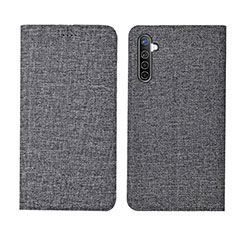 Funda de pano Cartera con Soporte para Realme XT Gris